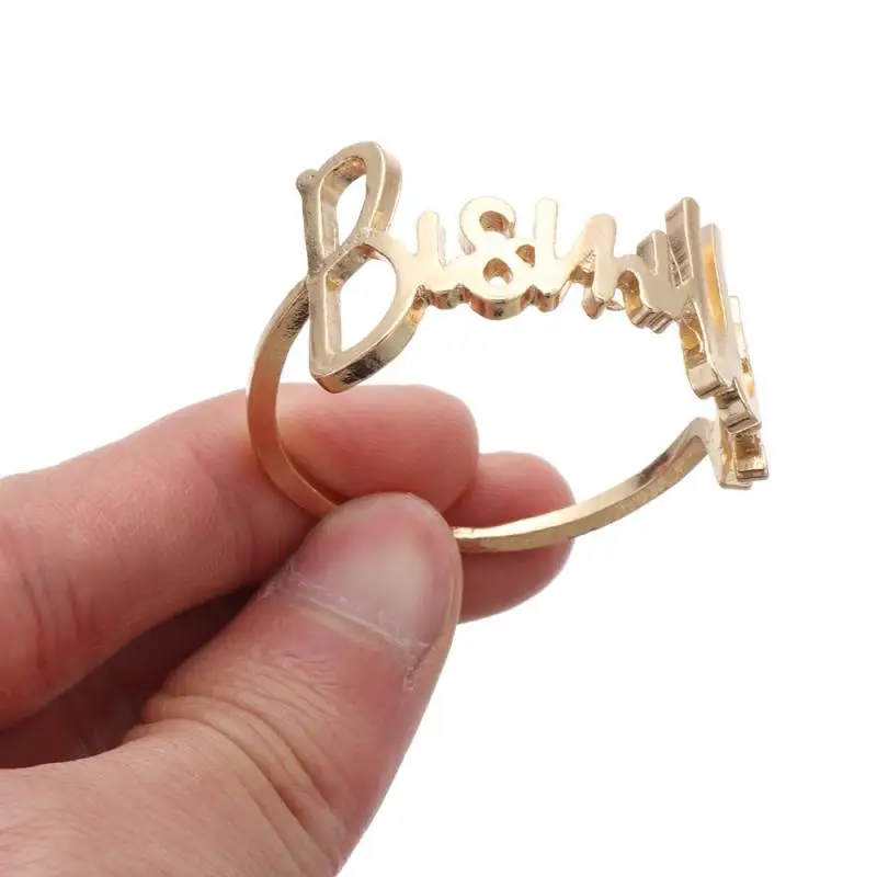 

Diy Towel Rings Alloy Wedding Napkin Holder Electroplate Letter Napkin Ring Wedding Party Supplies Letter Napkin Buckles Round