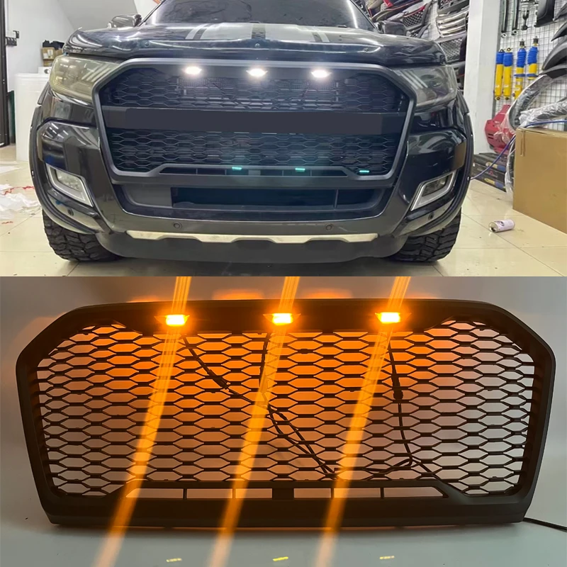 Фото Передняя гоночная решетка Wildtrak для FORD Ranger T7 T8 Wildtrak PX2 PX3 2015-2021, сетчатая маска-накладка, запчасти для пикапов №1