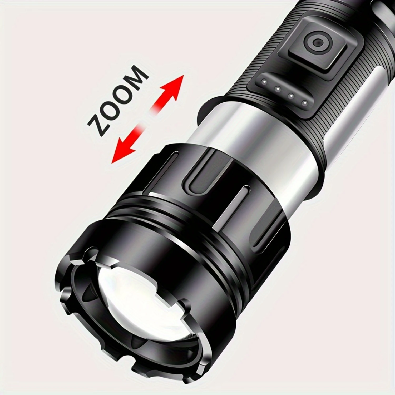 Multifunctional Outdoor Lighting Powerhouse Powerful Telescopic Zoom Type-c Charging Flashlight with Strong Light and COB Side