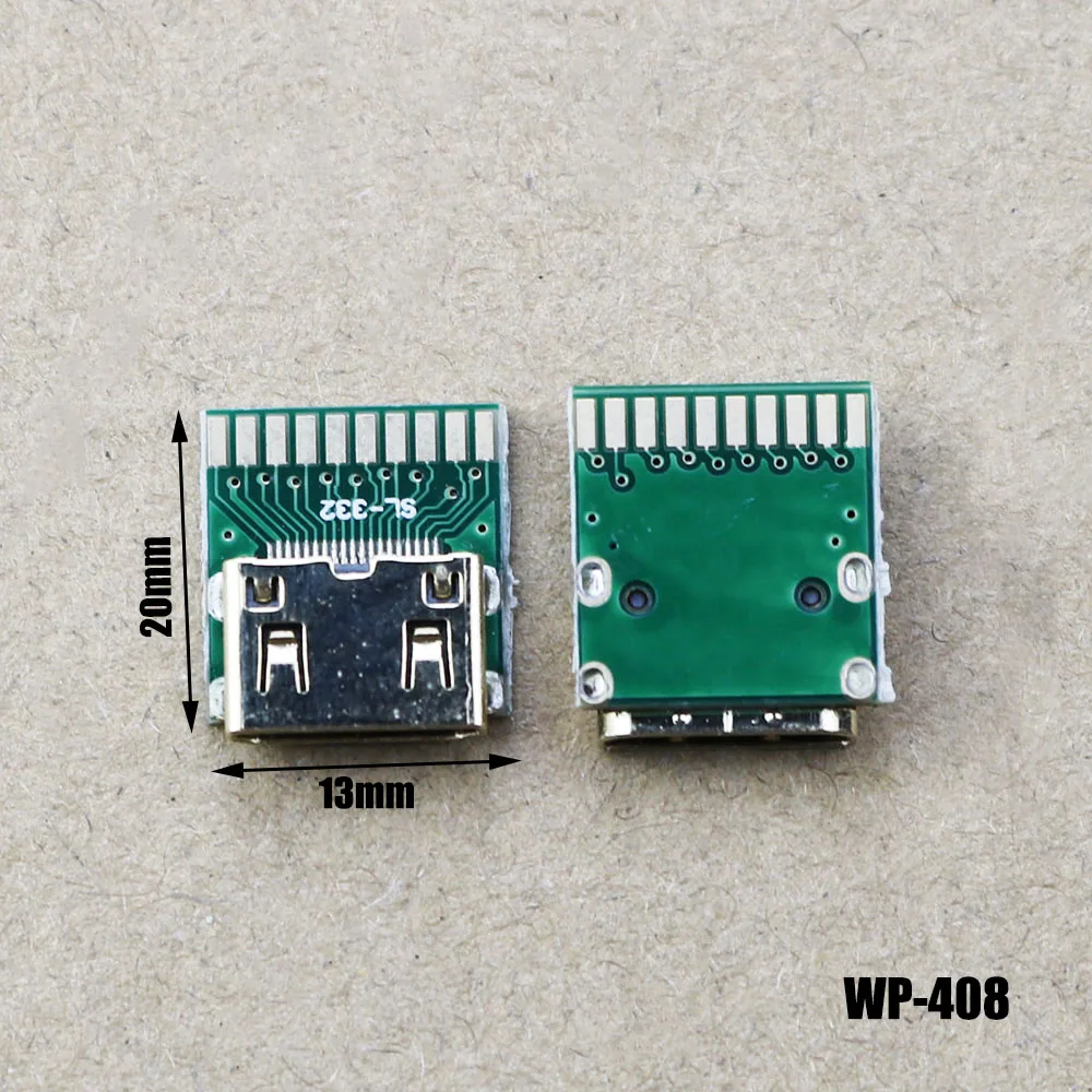 1pcs HDMI-Compatible C Female Test Head MINI HDMI Male Head Wire Special Detection With PCB Board Sheath HD Connector WP-408