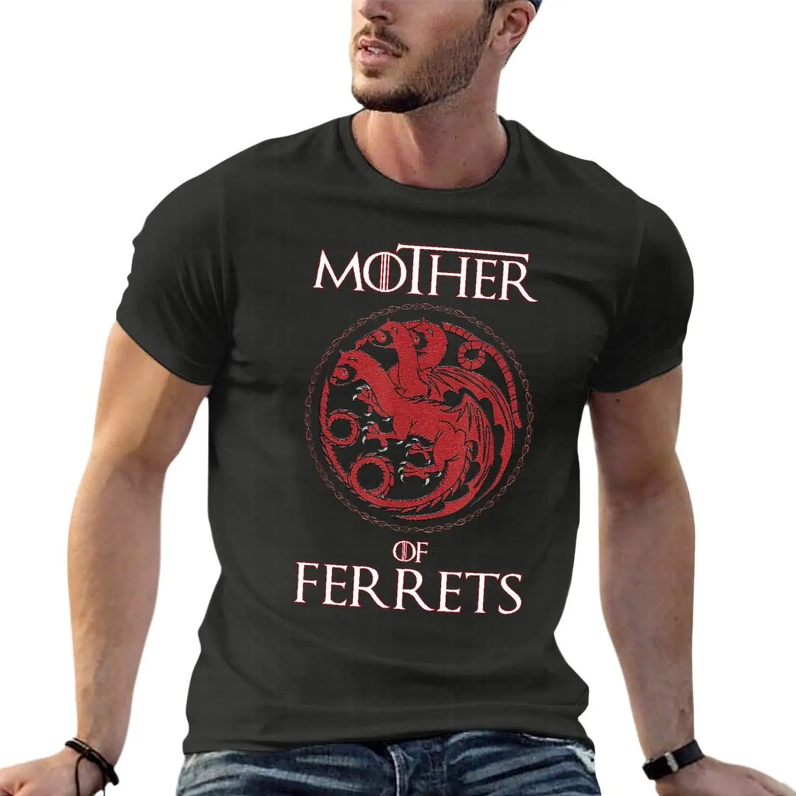 

Farm N Fancy Mother Of Ferrets Oversize T-Shirt Fashion Men Clothing 100% Cotton Streetwear Plus Size Tops Tee
