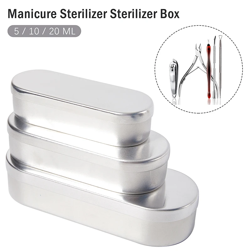 

1PC Nail Disinfection Aluminum Box Nail Sterilizer Sterilizer Box Dental Nail Tools Container Temperature Sterilizer