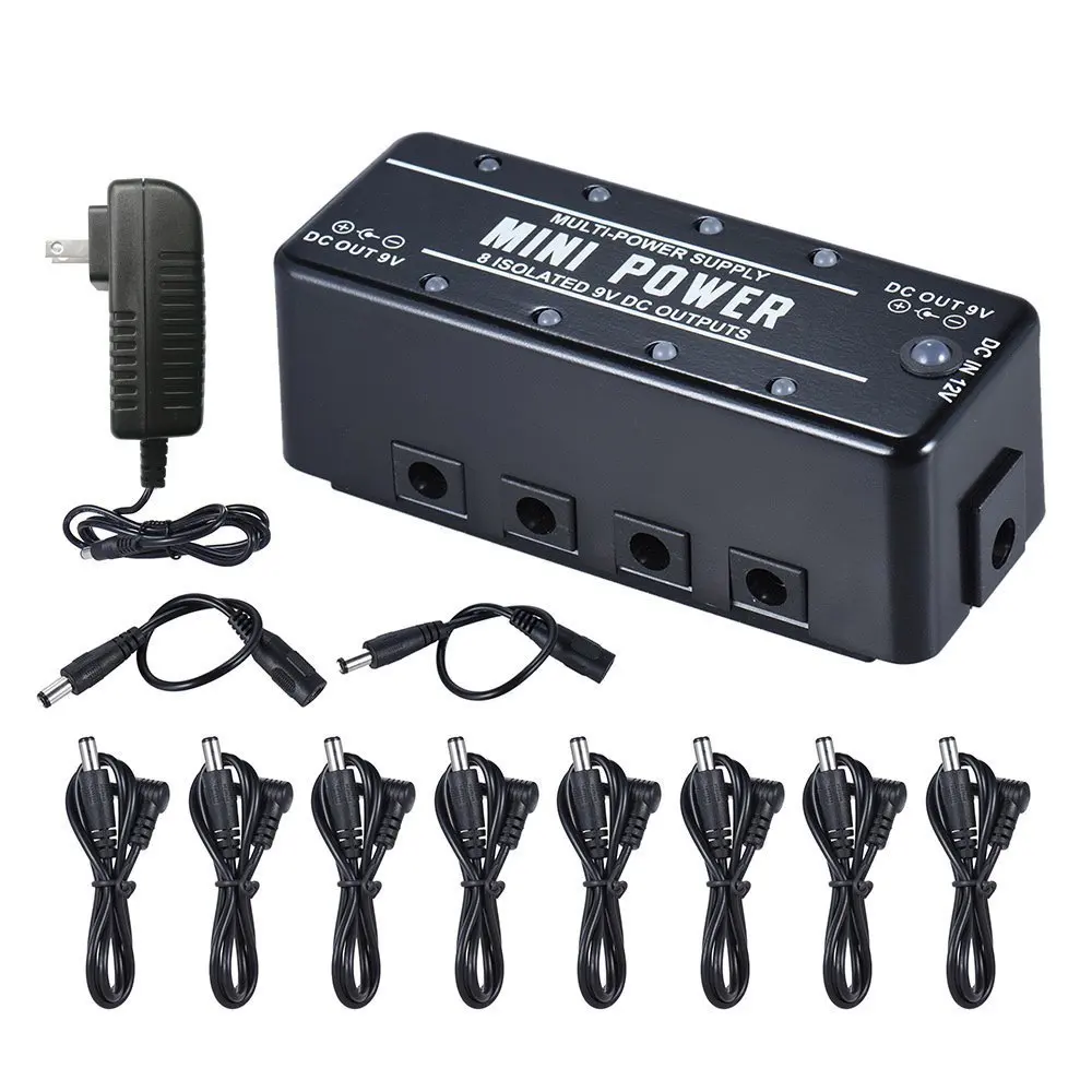 Rowin Mini Power Pedal Guitar Pedals Power Supply Multi Circuit Power 8 Isolated 9V Output With Short Circuit Protect  LEF-329