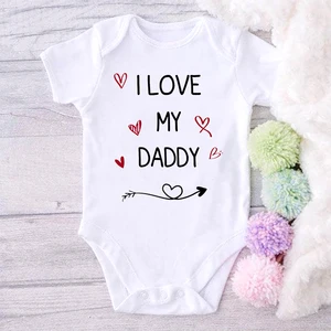 I Love My Daddy Toddler Boys Girls Summer Short Sleeve Bodysuit Gender Neutral Baby Romper Infant Cl in USA (United States)