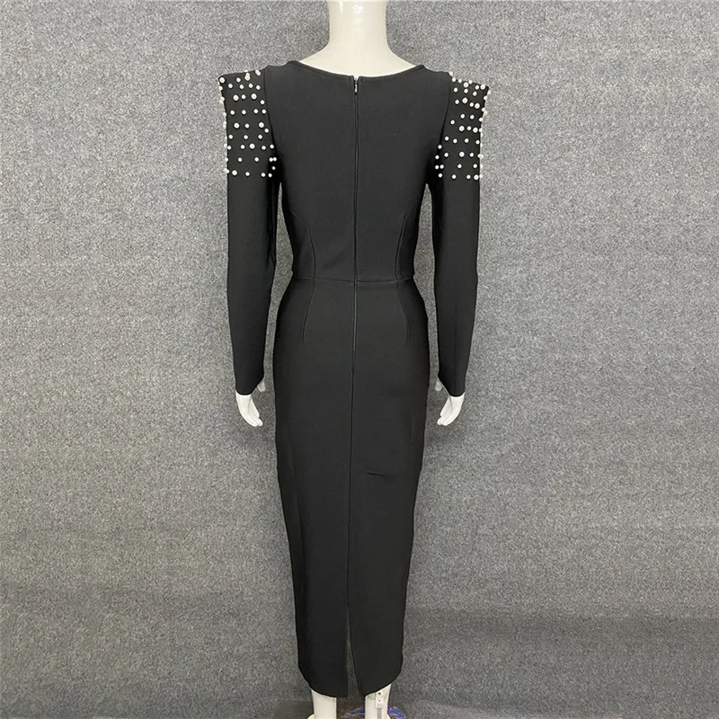 Женское Бандажное платье миди элегантное вечернее с квадратным вырезом и