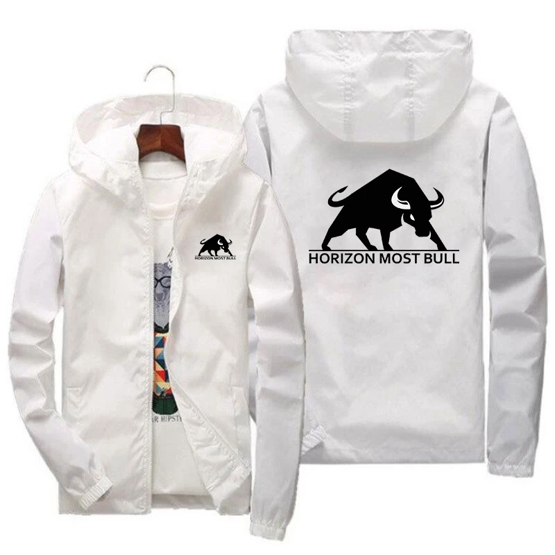 

New HORIZON MOST BULL Brand Printing Spring Autumn Men's Large Size Jackets Leisure Outdoor Hooded Baseball Tracksuit Clothes