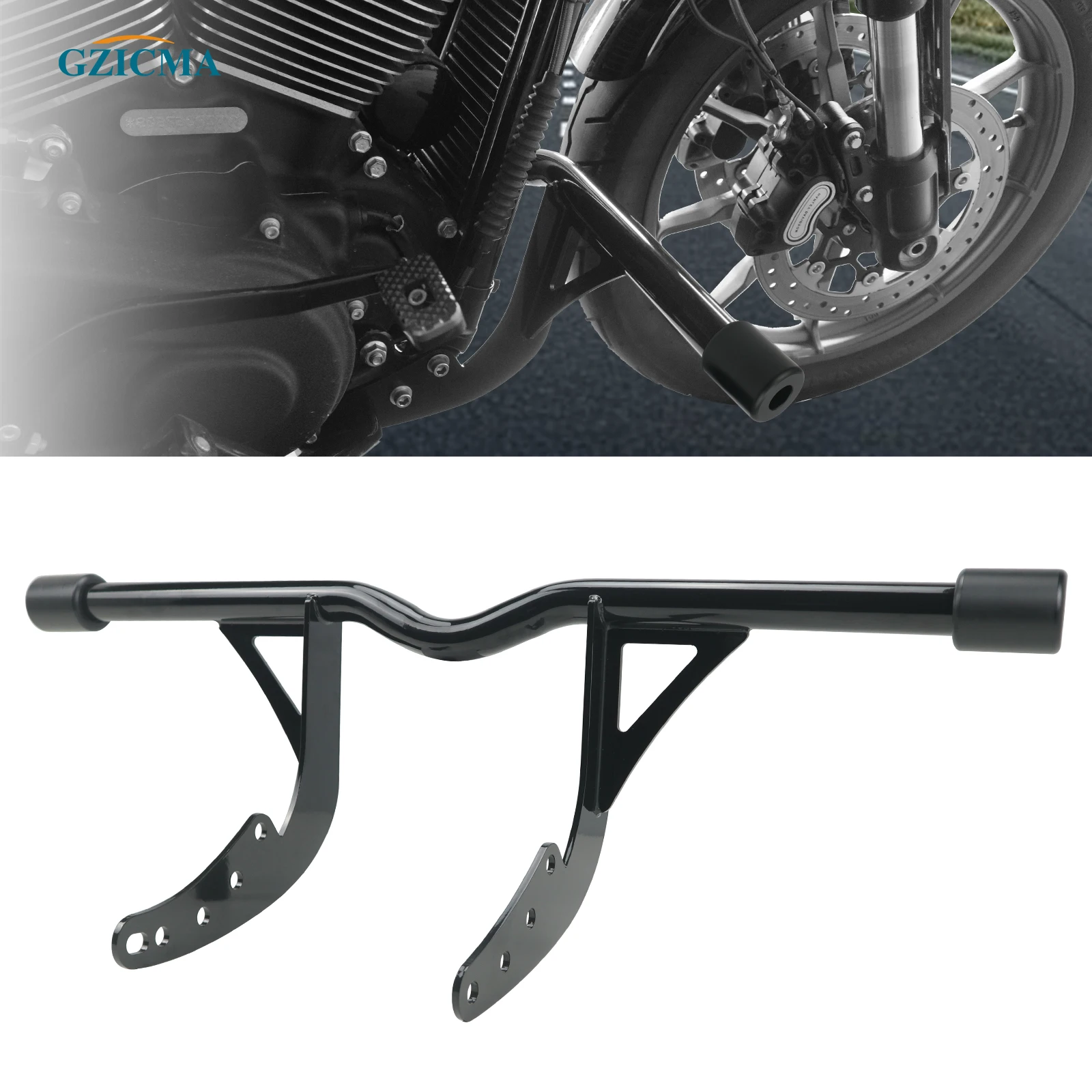 Фото GZICMA защита двигателя передняя дорожная защита для Harley Softail 2018-up Street Bob Low Rider Sport Glide Heritage Fat Bob №1