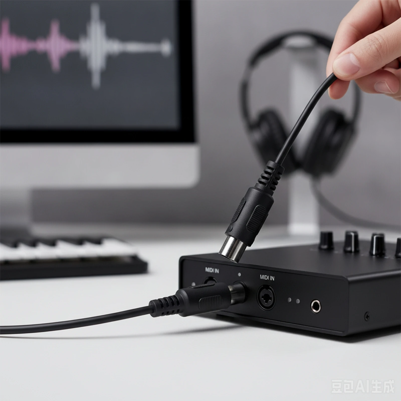 Фото MIDI-кабель с 5-контактными штекерными разъемами, прочный и надежный, подходит для музыкантов и работы в музыкальной студии. №5