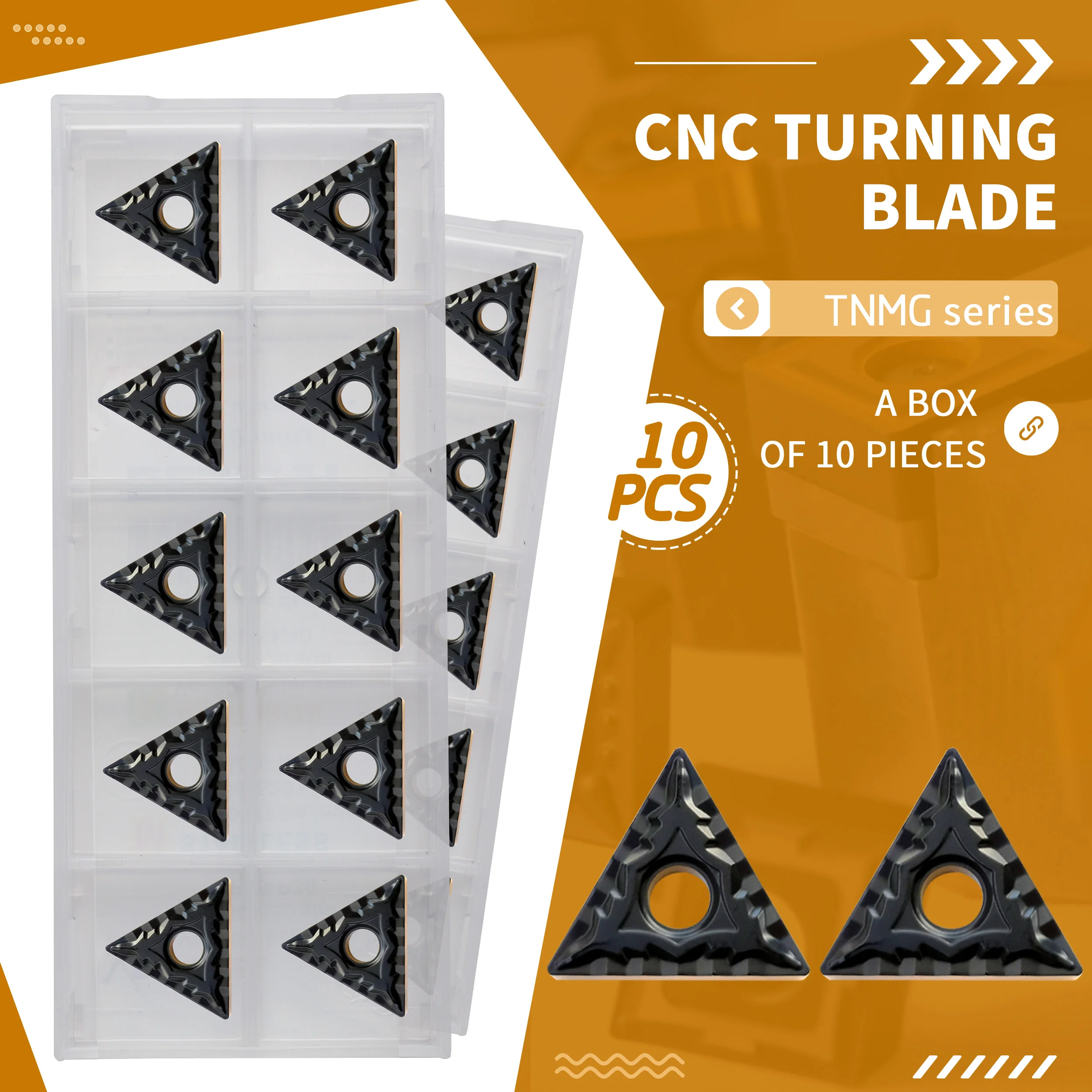 

TNMG160404/ TNMG160408-CQ NK3230 CNC Lathe Turning Tools Carbide Cutting Insert Triangle Thick Coating Two-color Wear-resistant