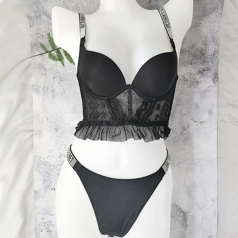 Sexy Lingerie Underwear Suits For Women 2Pcs/Set Lace Underwear Thongs luxury rhinestones Bikini suit 2022 New