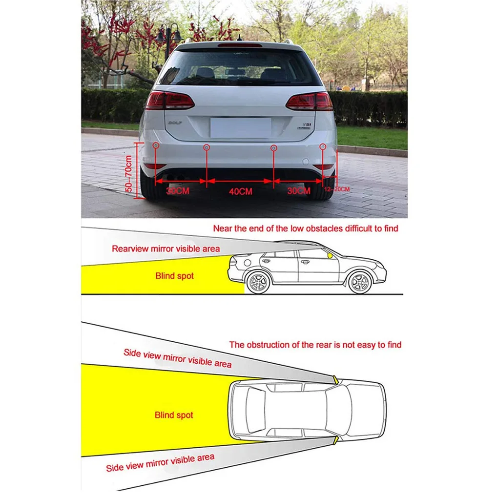 

4 датчика s, зуммер 22 мм, Φ, комплект датчиков, обратный резервный радар, звуковое оповещение, индикатор, зондовая система 12 В, бесплатная дост...