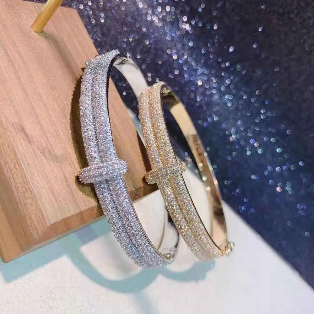

Fashion Fashion Geometric Design Bracelets White Color AAA Cubic Zirconia Charm Bracelets for Women Party Gift Accessories B-107
