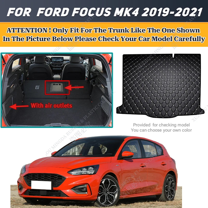 Фото Автомобильный коврик для багажника luтехл для Changan-Ford Focus MK4 2019 2020 2021 нескользящий дизайн с высокими краями коврик для багажника №3