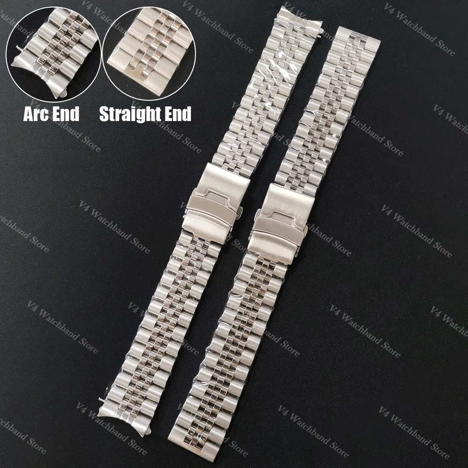 Curved Strap Straight Jubilee 316L Stainless Steel Watchband for Seiko Watch Accessories Solid Bracelet 18/19/20/21/22/23/24mm