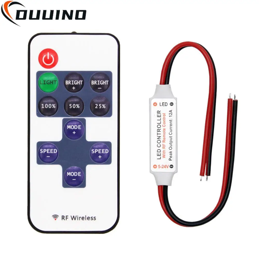 

Mini DC 12V Led Controller Dimmer 6A Wireless RF Remote to Control Single Color Strip Lighting 3528 5050 5630 2835 led strip