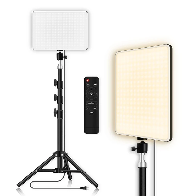 

10 Inch Video Fill Lamp Light Panel 3000-6500K Photography Lighting with Tripod Stand US EU Plug for Studio Shoot Live Streaming