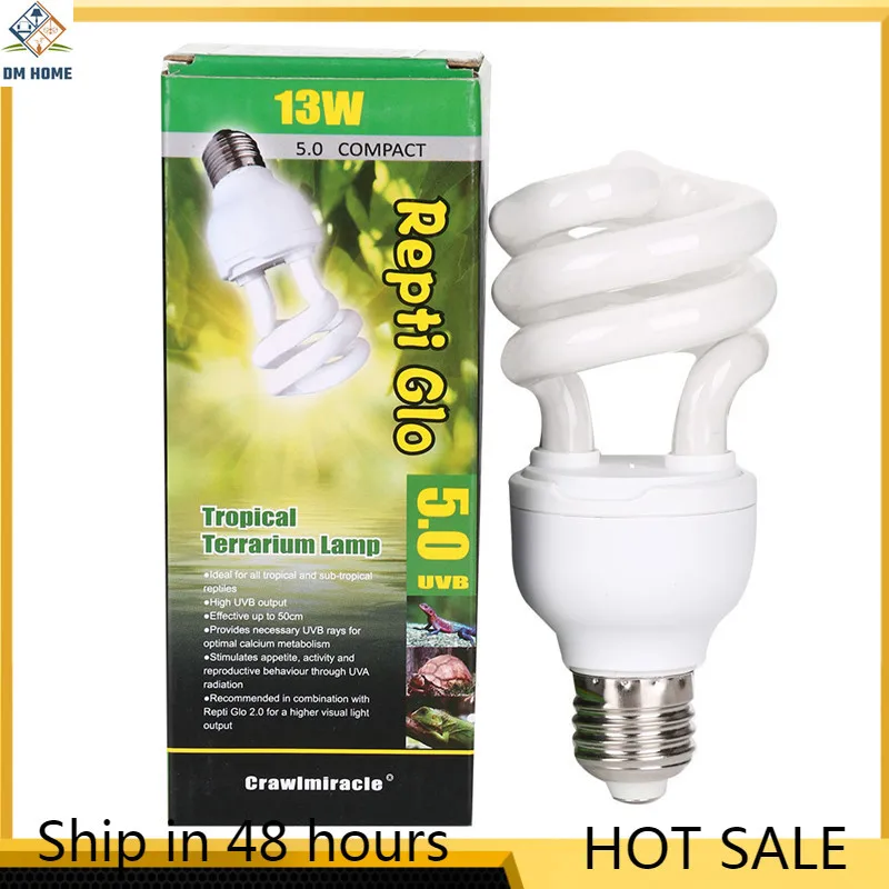 

110v 5.0 10.0 UVB 13W/26W Reptile Light Bulb UV Lamp Amphibian Vivarium Tortoise Turtle Snake Pet Energy Saving Heating Lighting