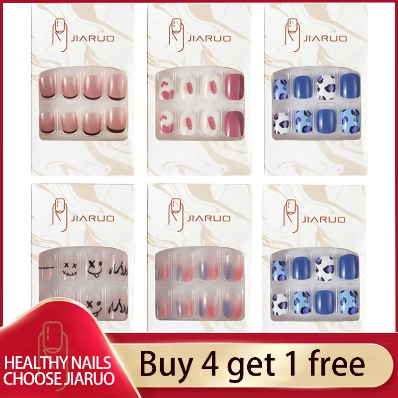 

fake nails art press on nail false tips set full acrylic stick coffin glue french with cover designs short wholesale artificial