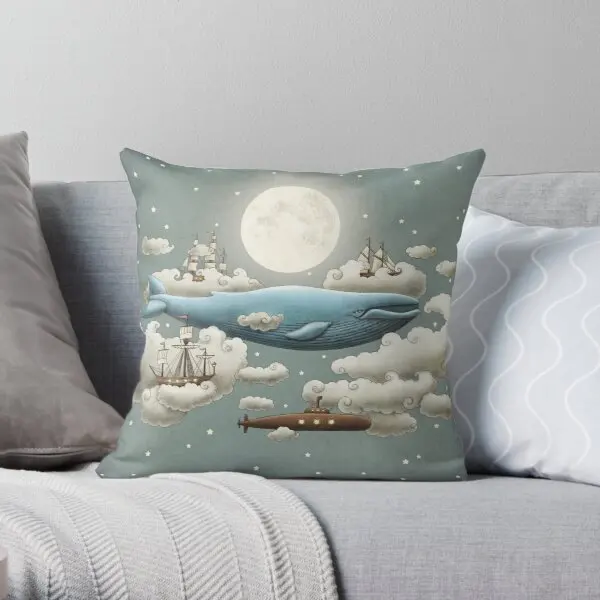 

Ocean Meets Sky Printing Throw Pillow Cover Fashion Decorative Waist Throw Case Sofa Cushion Bed Decor Soft Pillows not include