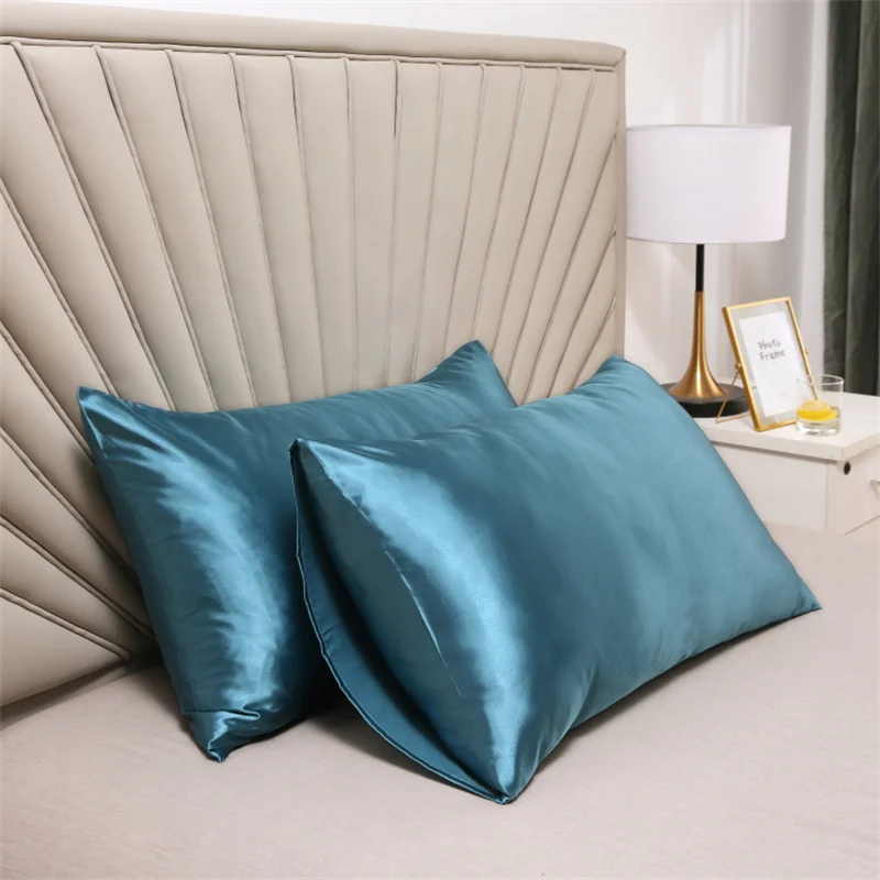 2PCS Pillowcase 100% Silk Pillow Cover Silky Satin Hair Beauty Pillow case Comfortable Pillow Case Home Decor wholesale 51*66CM