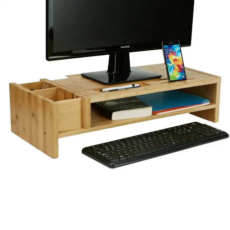 

6 Compartments Monitor Stand Organizer, Brown
