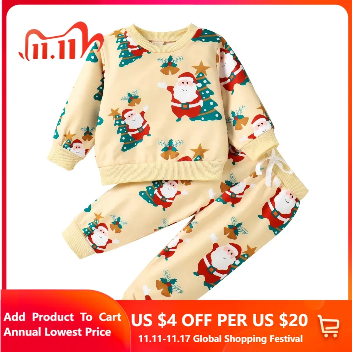 

Christmas Clothes for baby girls boys baby sets Top and bottom clothing set girl 2pcs clothes for girl from 1 to 2 years