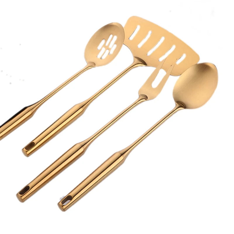 

Stainless Steel Cookware Set Kitchen Shovel Fish Turner Soup Spoon Pasta Server Strainer Cooking Tools Utensils