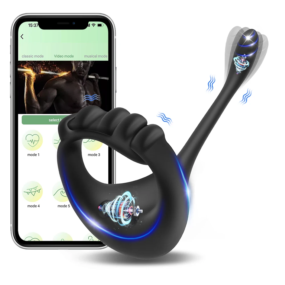 Регулируемое кольцо на пенис с управлением через приложение Bluetooth для мужчин -