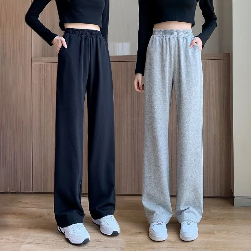 Pants Women Elegant Full Length Casual High Waist Trouser Office Temperament Autumn Pockets Korean Style All-match Female