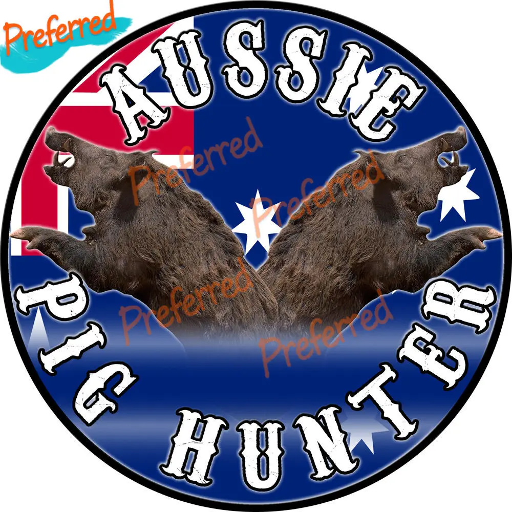

AUSTRALIAN PIG HUNTER PIG BOAR ROUND SIZE 100MM BY100MM GLOSS LAMINATED DECAL