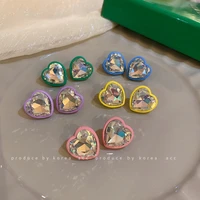 hot trendy cute heart earrings fashion jewelry candy color heart shaped earrings for women korean statement earrings