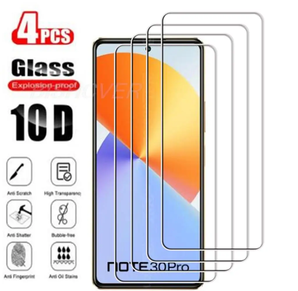 4 шт. закаленное стекло для Infinix Note 30 Pro 30Pro X678B 6,78 