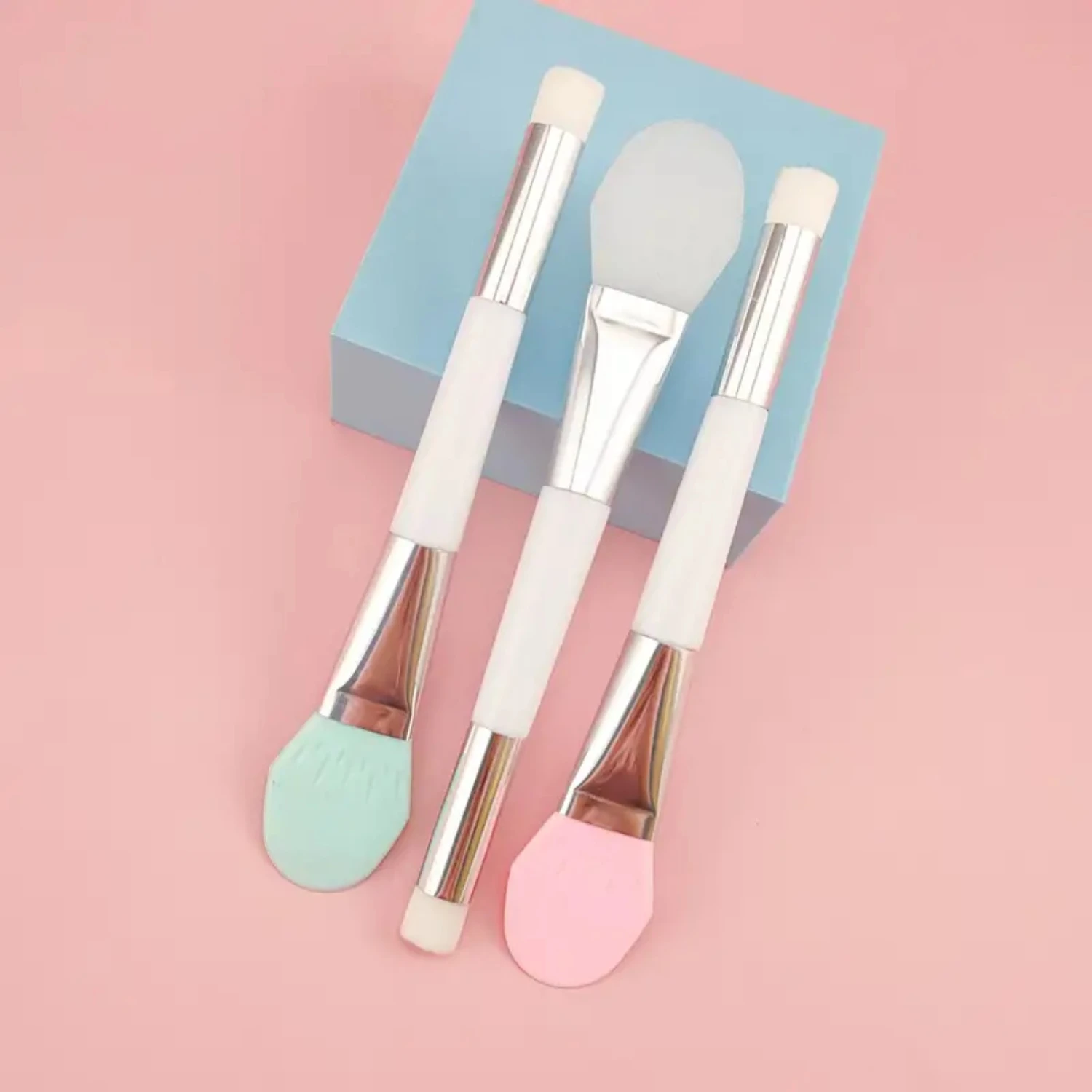 Мягкая двуглавая кисть для маски из силикагеля лица домашних грязевых масок —