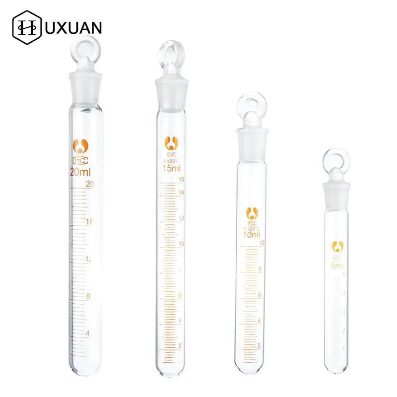 

5/10/15/25ml Glass Measuring Cylinder With Plug Stopper Graduated Lab Laboratory