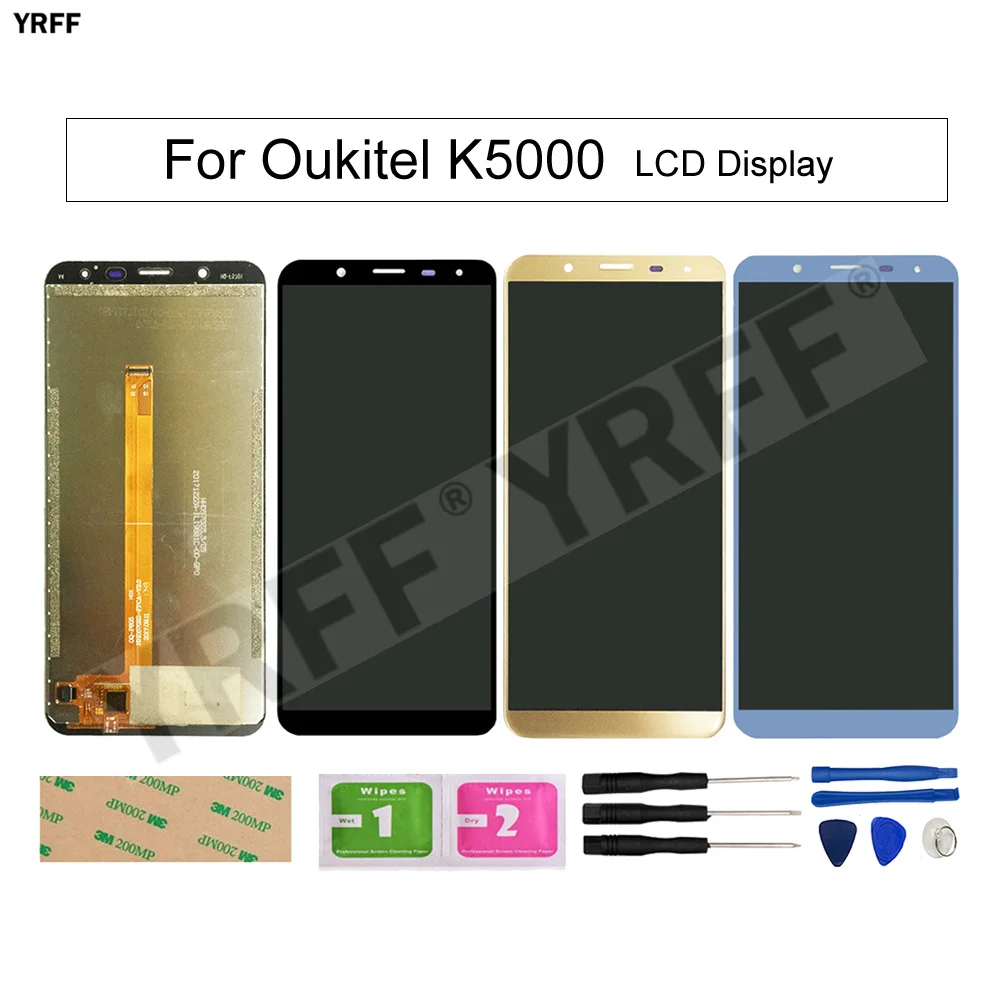 

100% Tested Phone LCD Screens For Oukitel K5000 LCD Display Glass Touch Screen Digitizer Assembly Free Shipping Replace Parts