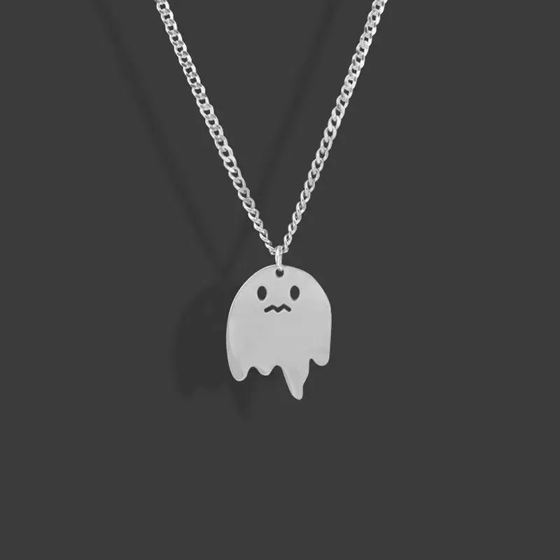 

Simple Cute Ghost Pendant Necklace for Women Clavicle Chain Accessories Y2k Jewelry Hip Hop Punk Decoration Neck Pendants Choker
