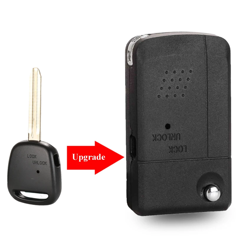 Jingyuqin 1/2 боковые кнопки Fob Модифицированная откидная оболочка ключа дистанционного управления чехол для Toyota Carina Estima Harrier Previa Corolla Celica TOY43