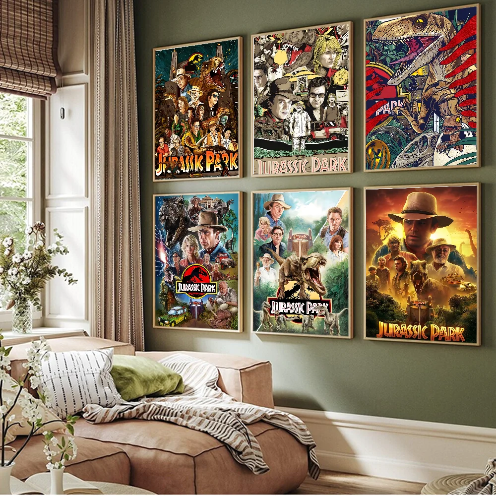 Картина на холсте с изображением динозавра парк Юрского периода аниме постеры