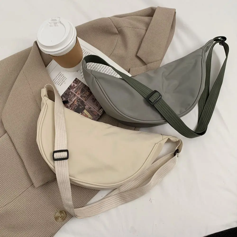 

Повседневная сумка на плечо, однотонная нейлоновая сумка через плечо, корейские сумки-пельмени, женские сумки-мессенджеры, сумки на одно плечо