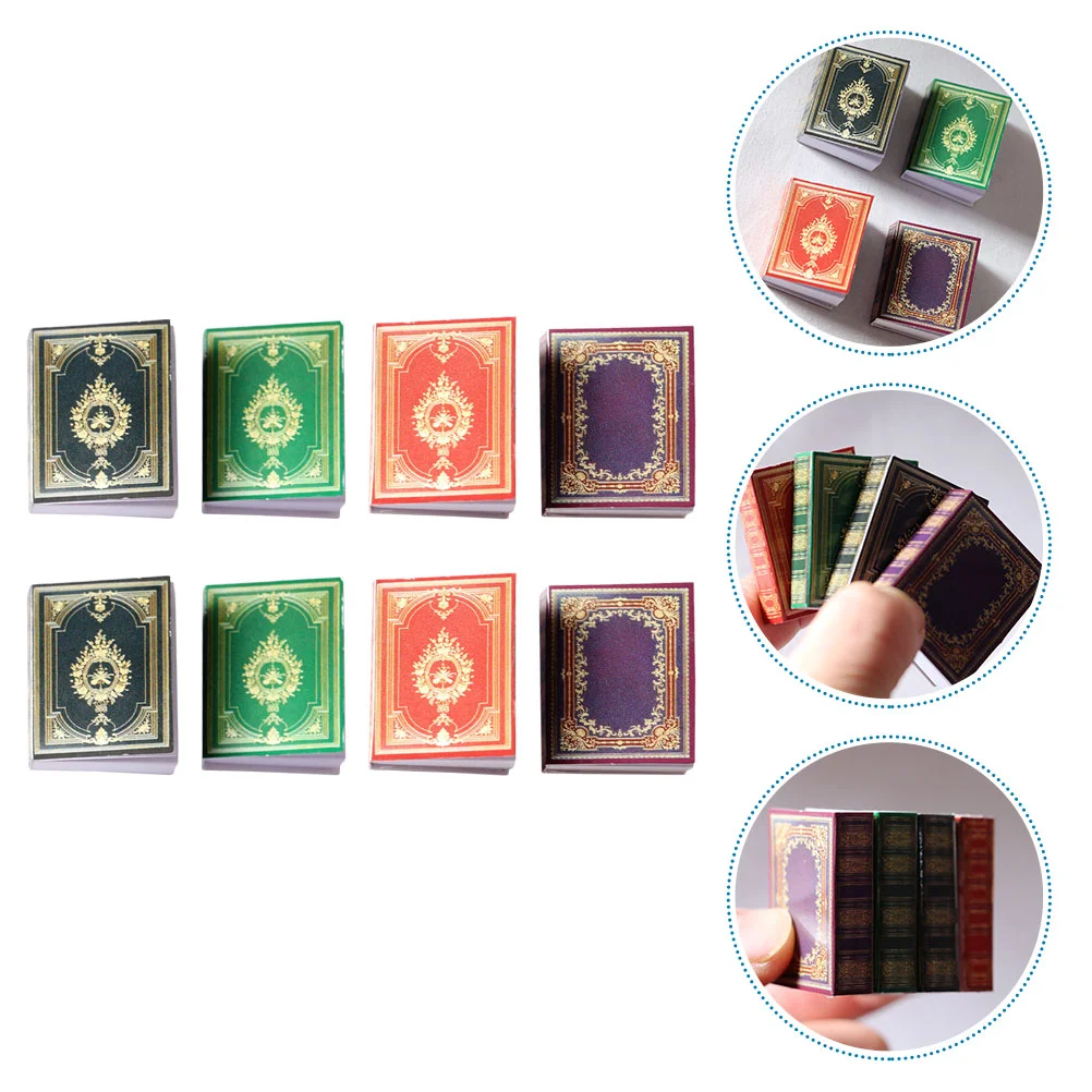 

8 Pcs Accessories House Model Dollhouse Books Pocket Miniature Tiny for Kids Decor Child