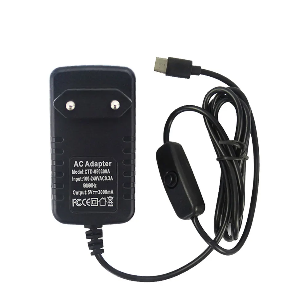 

5V 3A Type-c with Switching Power Adapter Power Cord Adapter Replacement for Raspberry Pi 4 UK Plug