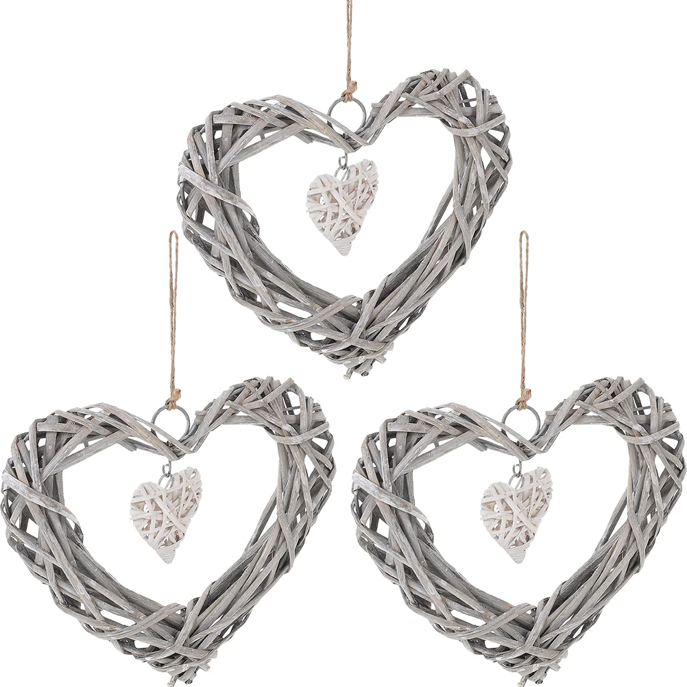 

Heart Craft Hanging Rattan Wall Decor Wicker Wreath Decoration Living Room Door