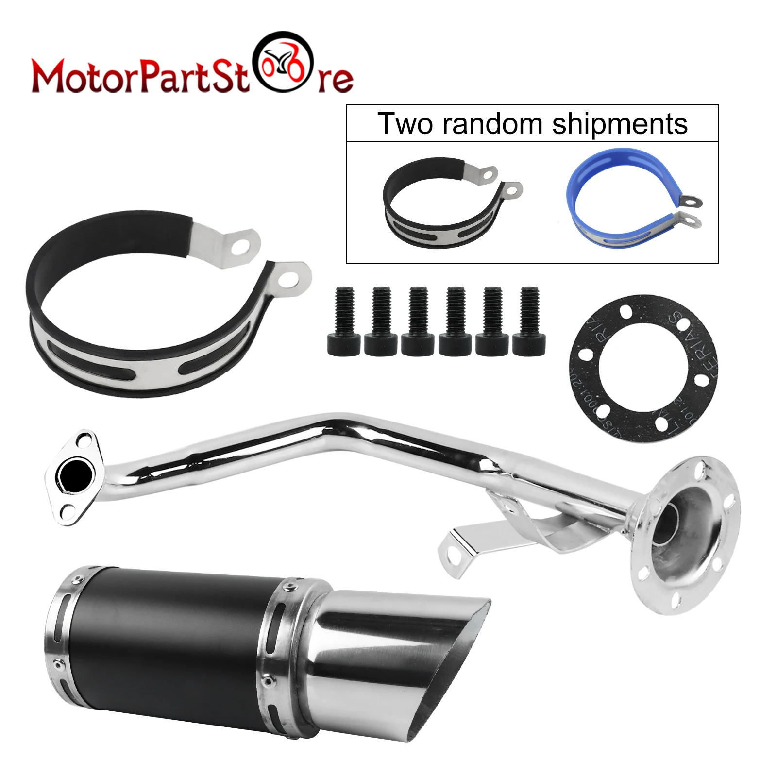 Гоночный выхлопной глушитель трубная система для GY6 125cc 150cc 152QMI 157QMJ 4-тактный