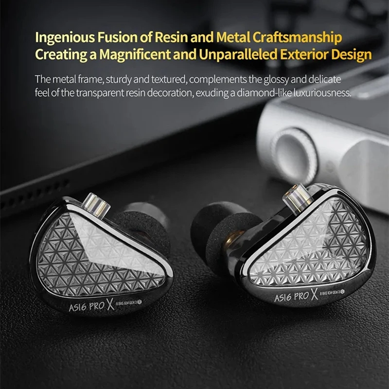 AS16 PRO X 16BA 8 Balanced Armature In Ear Earphone High Sound Quality Headsets Hifi Monitor Music Headphones |