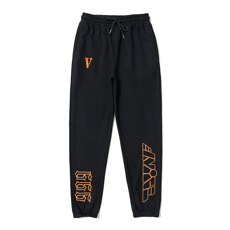 

Брендовые повседневные брюки vlone 999 с большим V-образным вырезом, мужские и женские парные свободные хлопковые махровые повседневные брюки в...