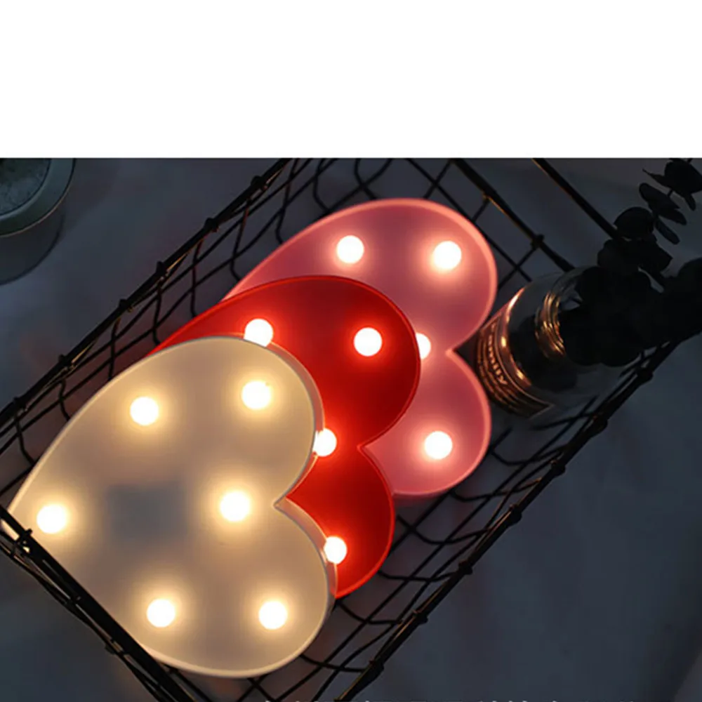 3d Love Heart Marquee Letter Lamps Indoor Decorative Nights  Led Night Light Wedding Decor Romantic Valentine's Day Gift