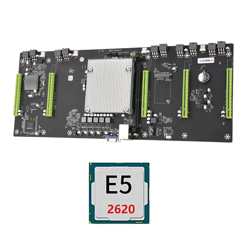 

ETH79-X5B BTC Mining Motherboard With E5 2620 CPU LGA2011 80Mm PCIE 16X SATA2+MSATA With VGA Interface Support DDR3 RAM