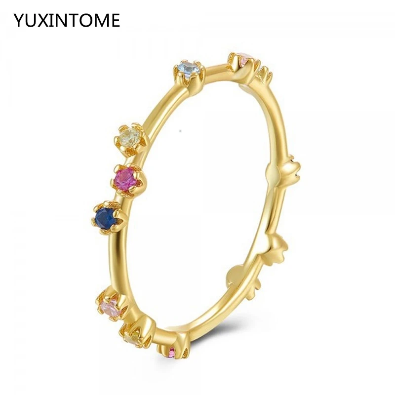 

Minimalist Thin Rings for Women Colorful Brilliant Cubic Zirconia Wedding Engagement Ring Female Finger Ring Jewelry Gift