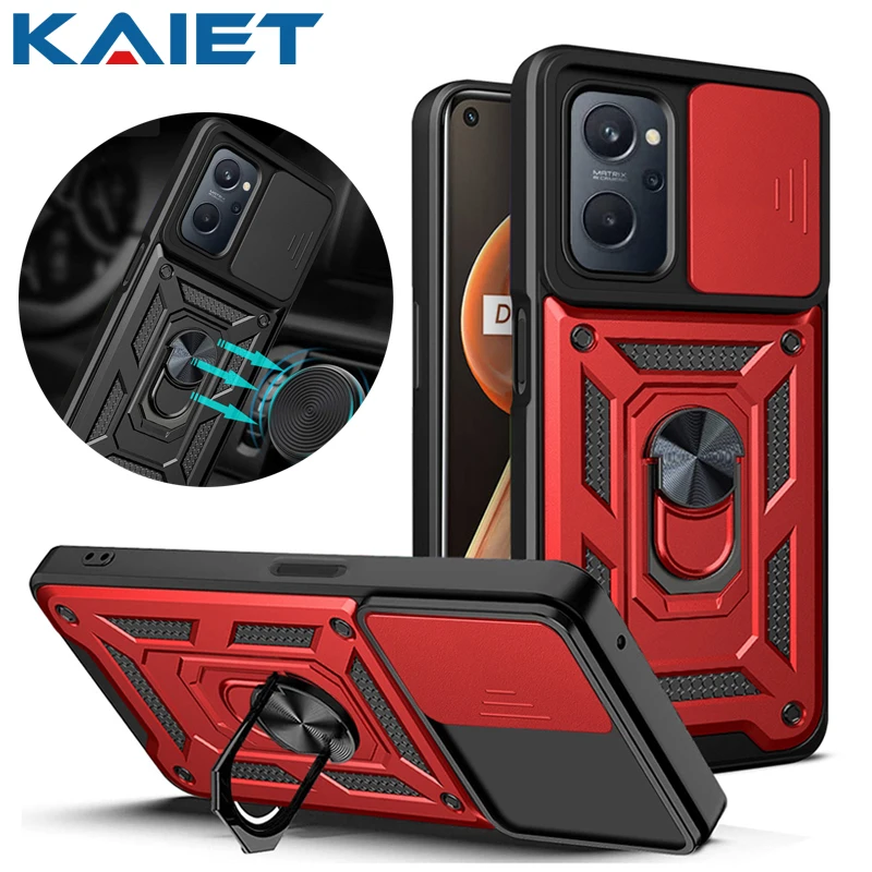 

Shockproof Phone Case For OPPO A52 A72 A92 A53 A54 A73 A74 Magnetic Ring Stand Push Window Cover For OPPO A5 A15 A9 A12 A36 A76