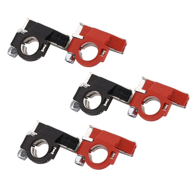 

6X Positive & Negative Battery Terminals Connectors Clamps Car Van Motorhome